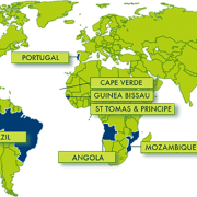Wereldmap Portugese taal